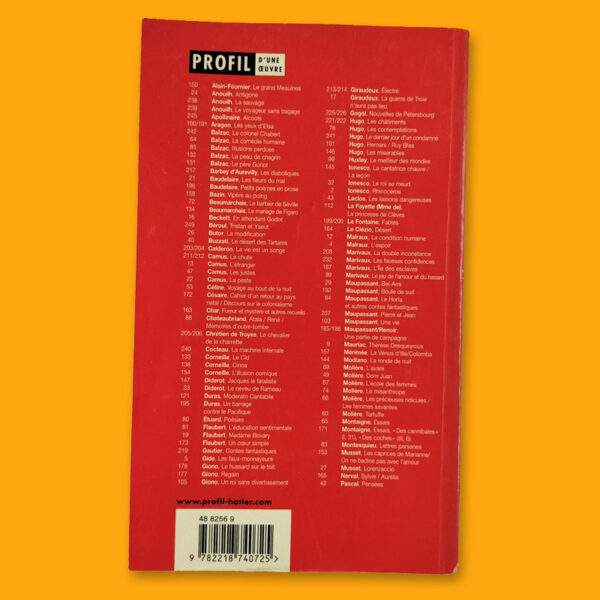 Quatrième de couverture du guide Profil – L’Étranger de Camus