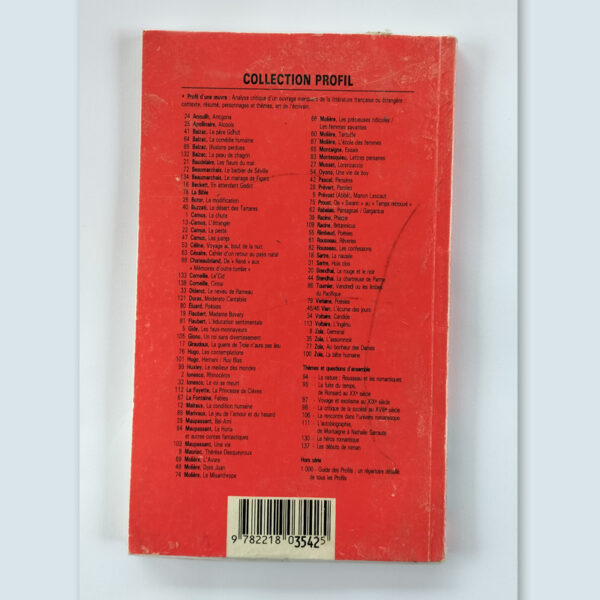 Quatrième de couverture – Liste des titres de la collection Profil d’une œuvre (Hatier)