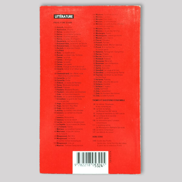 Quatrième de couverture du Profil d’une œuvre sur Le Jeu de l’amour et du hasard