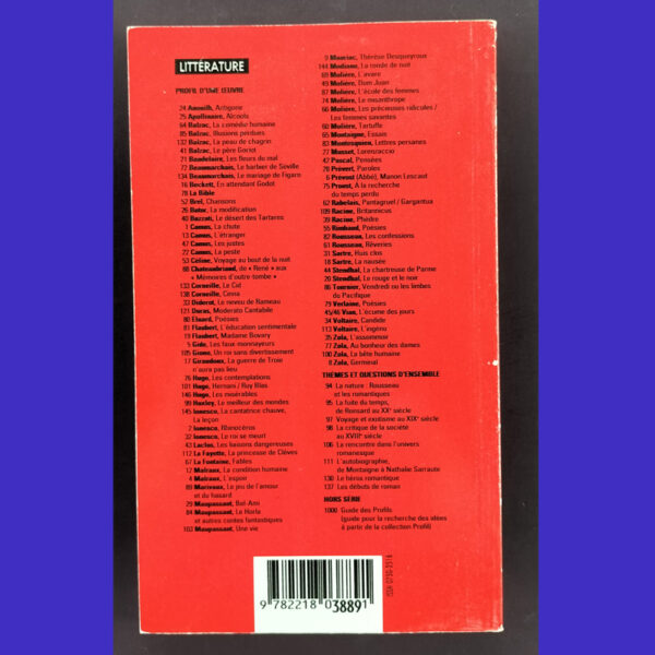 Livre Parnasse et Symbolisme Profil 102 Hatier quatrième de couverture