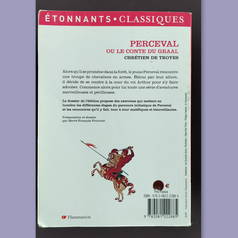 Livre Perceval ou le Conte du Graal Chrétien de Troyes quatrième de couverture