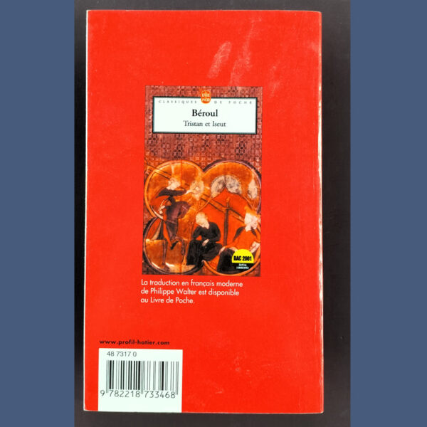 Livre Tristan et Yseut Profil Bac Hatier quatrième de couverture