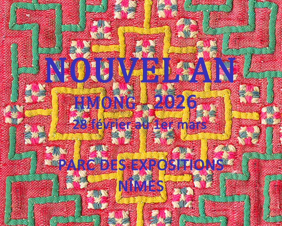 Affiche du Nouvel An Hmong 2026 au Parc des Expositions de Nîmes, événement culturel et commercial à découvrir par les élèves du lycée professionnel Darboux.