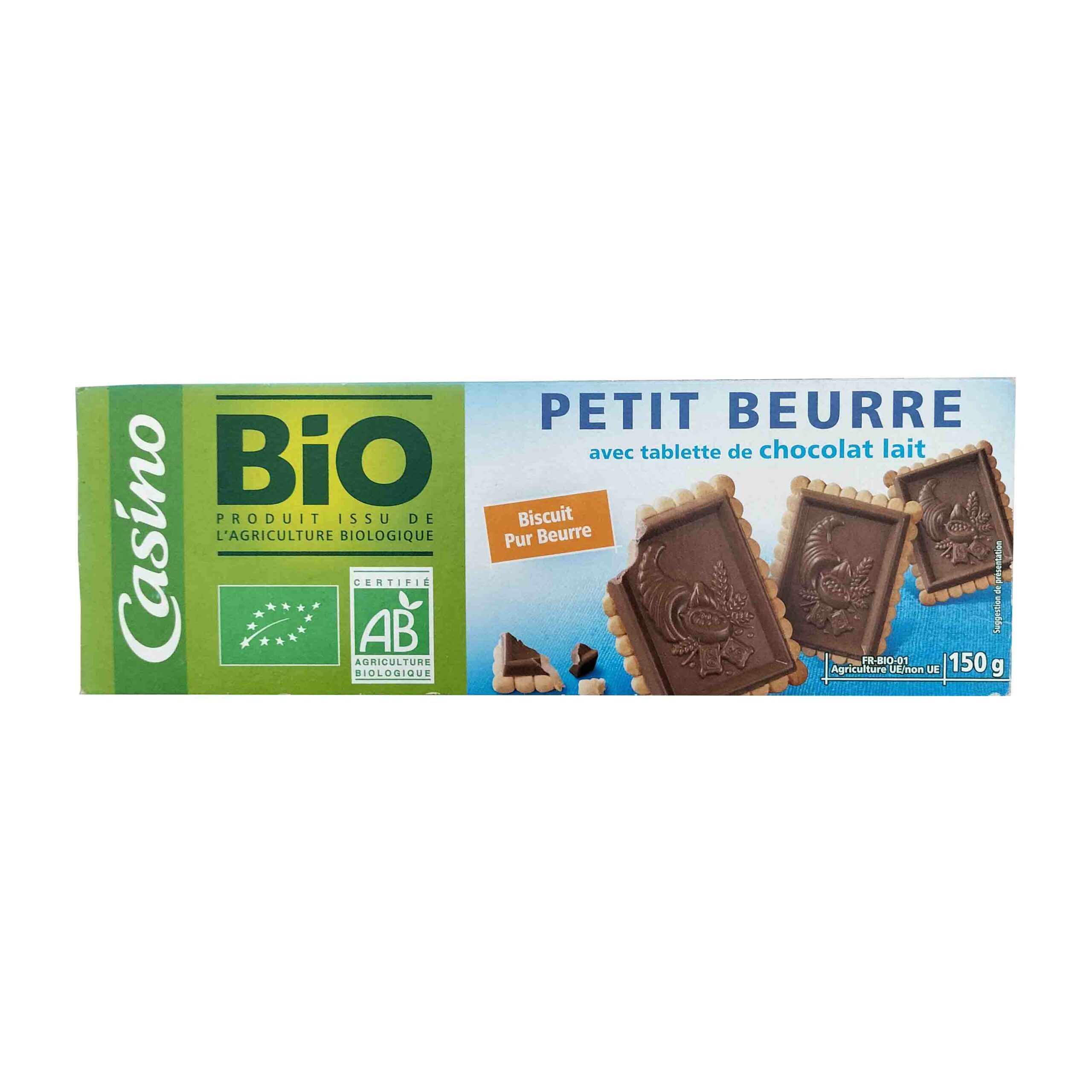 Petit Beurre avec tablette chocolat lait Bio Casino