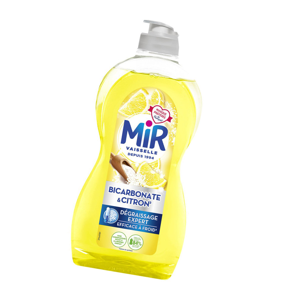 Mir - Liquide vaisselle - Bicarbonate et Citron